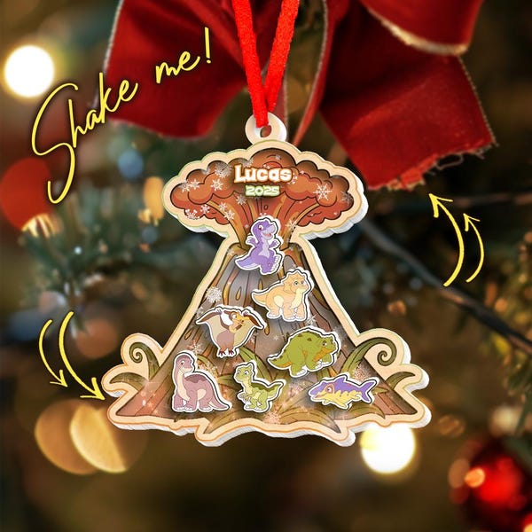 Adorno de La Tierra Antes del Tiempo, Dinosaurios Pastel, Fiesta Navideña de La Tierra Antes del Tiempo, Viaje Dino-Mite, Regalo para Fiesta de Dinosaurios D2NP15
