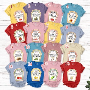 Group Condiments Shirt, Matching Condiment Costume Party Shirt, Ketchup Ranch Shirt, Funny Party Shirt, Halloween Group Costume Shirt NEVG14