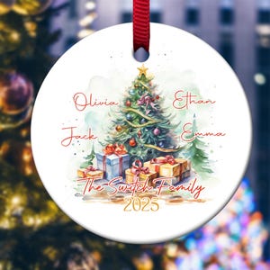 Family Christmas Boho Name Ornament - Personalized Ornament For Family - Custom First Christmas As A Family Keepsake - Family Gift BZIB15