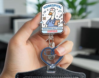 Silly Goose Badge Reel, Serious Goose Badge Reel, Goose Badge Reel, ID Holder, Badge Clip, Badge Reel Topper G5QC08