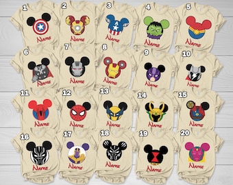 All Superhero Squad Symbol Group Matching Shirt, Avenger Family Mickey Ear Matching Shirt, Superhero Team Party Theme Tee D2N302