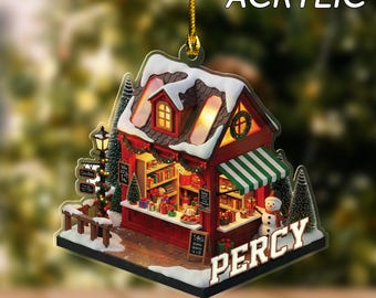 Custom Christmas Living Room Ornament, Personalized New Home Christmas Ornament, Christmas Gift, Custom 2D Acrylic Ornament JCPL40