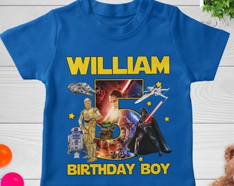 Custom StarWars Birthday Shirt, Starwars Family Shirt, Birthday Matching Shirts, Starwars Shirt, Birthday Boy T-shirt C1HS21
