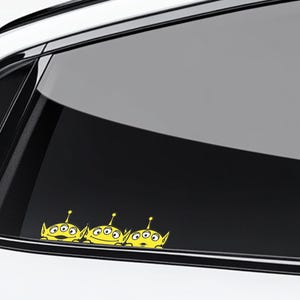 Toy Story Little Green Men Peeker Sticker – Waterproof Vinyl Alien Peekaboo Decal for Car Window, Laptop & Water Bottle C1JC27