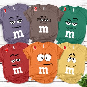 M and M Faces Halloween Costume Shirt, M M Face Matching Halloween Costume, Family Halloween Costumes, Candy Group Matching Shirt NEVG15
