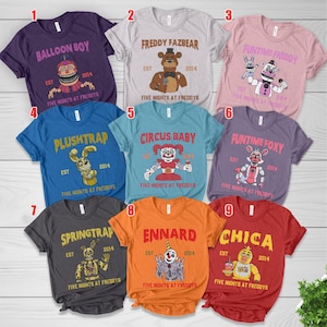 Vintage Freddy&#39;s Pizza Shirt, Five Nights At Freddy T-shirt, Freddy Fazbear&#39;s Pizza Halloween Tee, Freddy Game Tee G5MU08