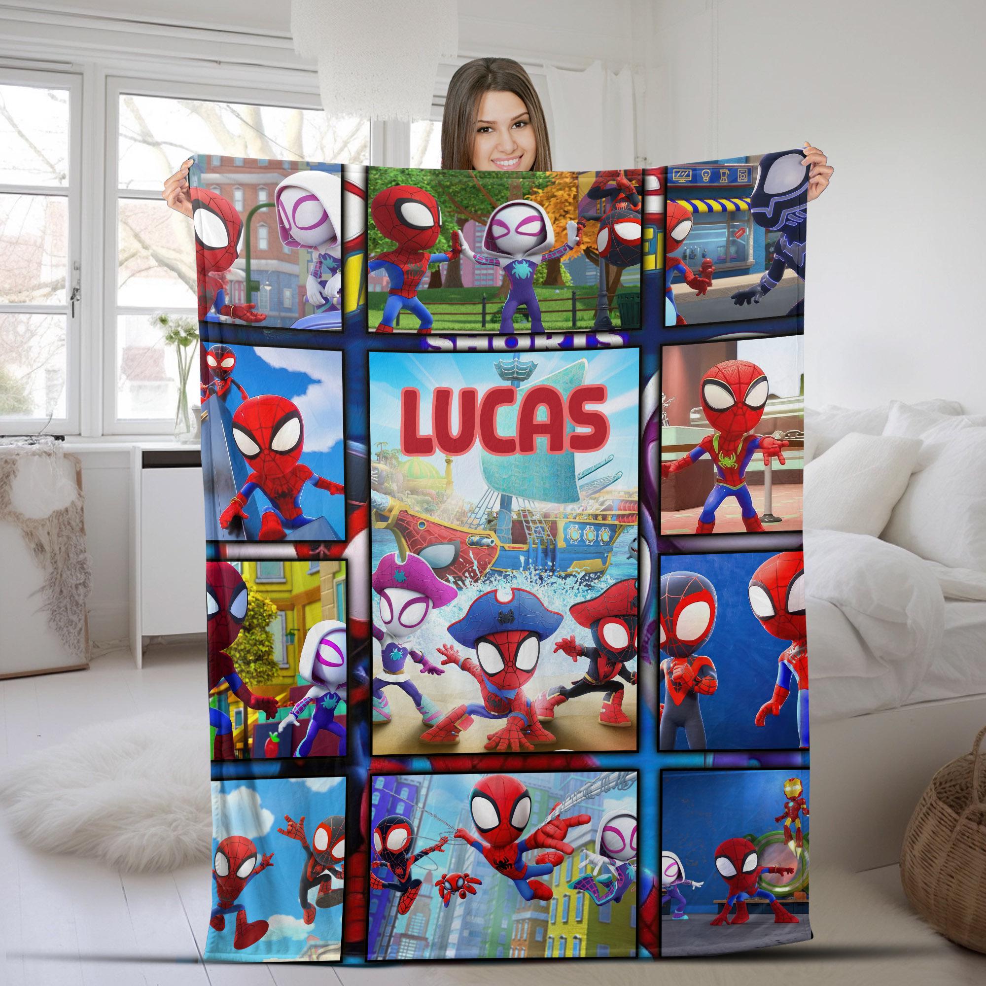 Discover Personalized Spidey and His Amazing Friends Blanket, Amazing Friends Fleece Blanket, Spiderman Birthday Blanket, Spiderman Blanket