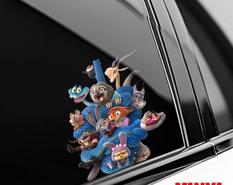 Zootopia Peeker Sticker,Judy and Nick Sticker,Disney Zootopia Sticker,Disneyland sticker,Disney stickers,Disneyland waterproof C2CV07
