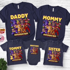 Customized Five Nights at Freddy&#39;s Game Matching Family Birthday Shirt, Five Nights at Freddy&#39;s Birthday Shirt BXHF56