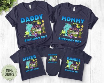 Custom Monsters Birthday Family Shirt, Monsters Birthday Party Matching T-Shirt, Monster Group Matching Shirt BXIY01