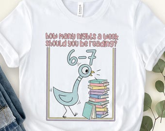 How Many Nights Should You Be Reading? Book Lover Shirt, Kids Reading Tee, Teacher 67 Theme Shirt JCTC22