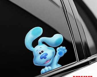 Blue’s Clues Peeker Sticker – Cute Blue Dog Peek‑a‑Boo Vinyl Decal for Car, Laptop, Water Bottle – Waterproof, Blue’s Clues Sticker C2CV09