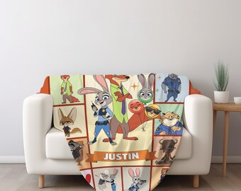 Zootopia Personalized Blanket – Disney Animal City Gift – Custom Kid’s Throw Blanket – Zootopia Blanket C1JQ11