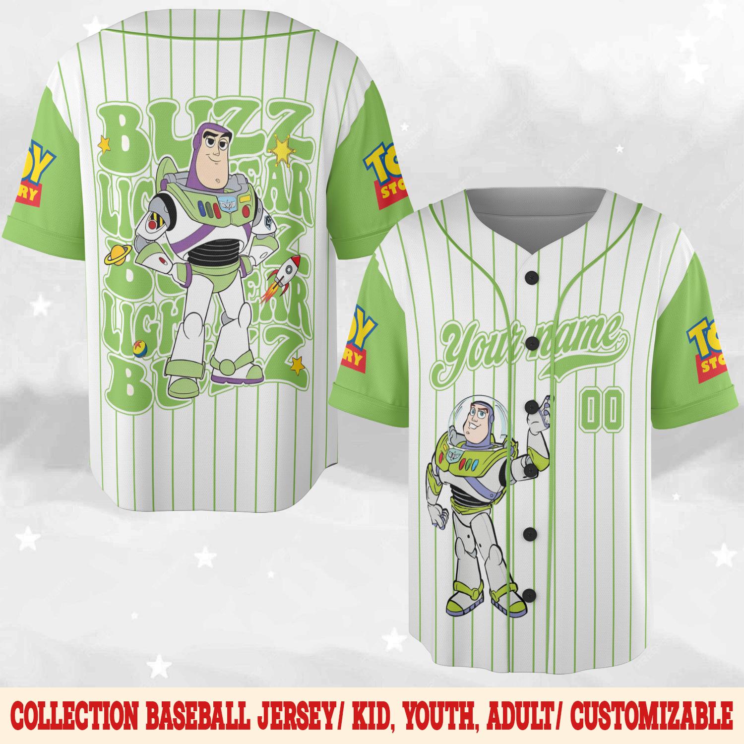 Discover Custom Disney Buzz Lightyear Toy Story Baseball Jersey, Baseball Jersey Team, Disney Team Outfit, Gift for Kids, Disneyland Trip