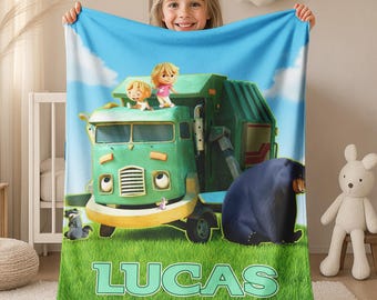 Trash Truck Blanket/Trash Truck Blanket/Trash Truck Birthday Gifts/Truck Lover Gift Blanket/Birthday Gifts/Trash Truck Theme Party C1KX07