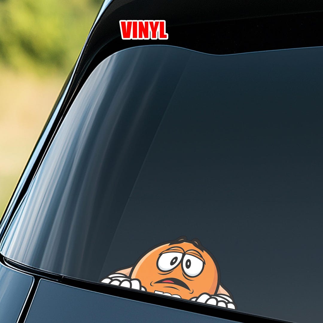 Peeper Window Sticker M and M Candy Peekaboo Peeker Peeking Car Window Decals - Bumper Vinyl ...