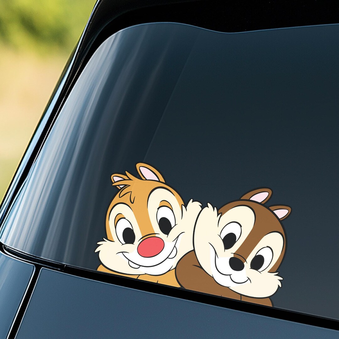 Funny Chip N Dale Peeker Sticker, Disney Chipmunk Peekaboo Car Decal ...