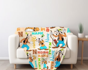 Personalized Goofy Fleece Blanket, Watercolor Disney Goofy Blanket, Goofy Movie Disneyland Throw Blanket, Christmas Gifts NFWP02