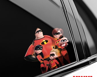 The Incredibles Peeker Sticker Jack-Jack Violet Dash Mr. Incredible – Waterproof Vinyl Car Window Decal – Pixar Fam Fun C2CV08