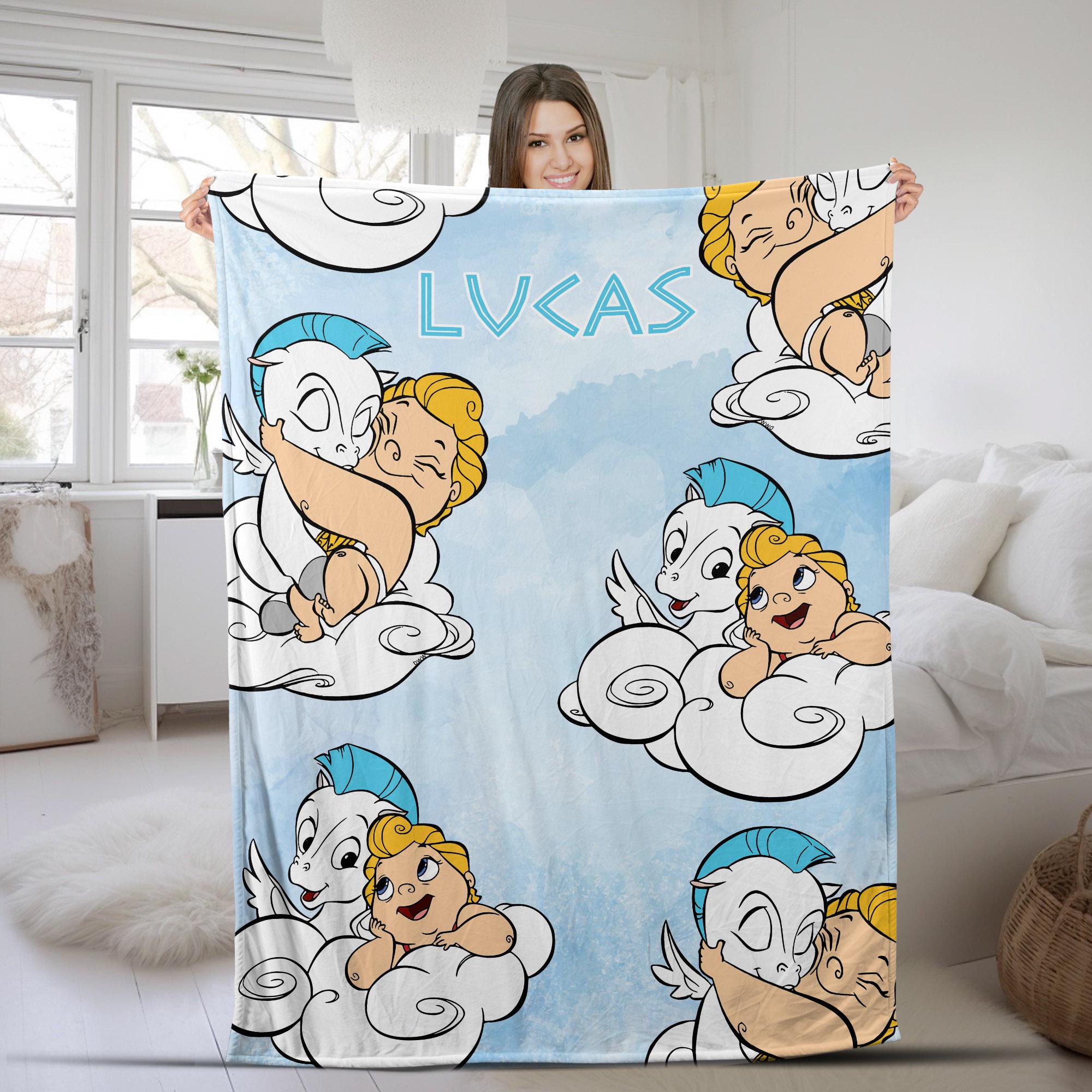 Discover Hercules and Pegasus Fleece Blanket, Home Decor, Gift, Baby Blanket