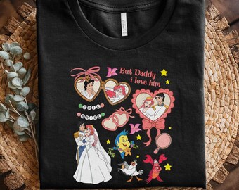 Retro Disney Princess Shirt, Coquette Bow Disney Cinderella Belle Aurora Ariel Princess Group Shirt, Personalized Disney Girl Trip C1ID02