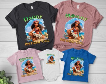 Custom Name Disney Moana Birthday Shirt, Moana Maui Family Birthday Matching Shirts, Moana Mommy Party, Moana Daddy Birthday BYCU28
