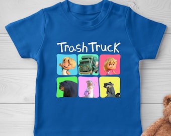 Camiseta del programa de televisión "Camión de Basura", estilo retro, top gráfico infantil, ropa con personajes de dibujos animados populares, dibujo animado de camión de basura NGNS01
