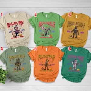 Five Night At Freddy Characters Shirt, Five Nights at Freddys Vintage Halloween 2025 Tee, Group Halloween Shirt, Costume Shirt NGUN15