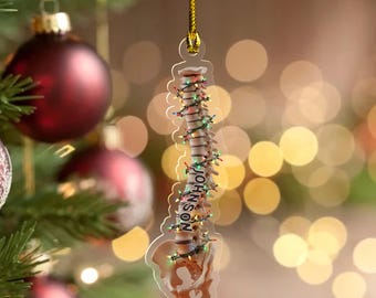 Anatomical Spine Christmas Ornament – Vertebrae & Pelvis Tree Decor, Chiropractor Physical Therapy Gift JCRD07