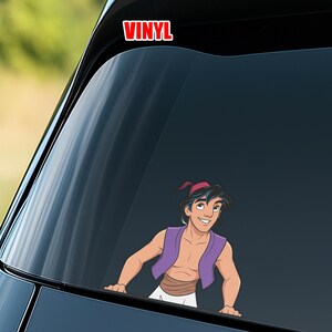 Aladdin Peeker Sticker, Disney Aladdin Peeking Vinyl Decal for Car, Laptop, Water Bottle, Waterproof Aladdin Sticker D2KK10