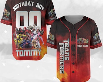 Custom Transformers One Baseball Jersey, Autobots Birthday Jersey Shirt, Transformers Baseball Jersey, Optimus Shirt, Bumblebee Fan NGS316