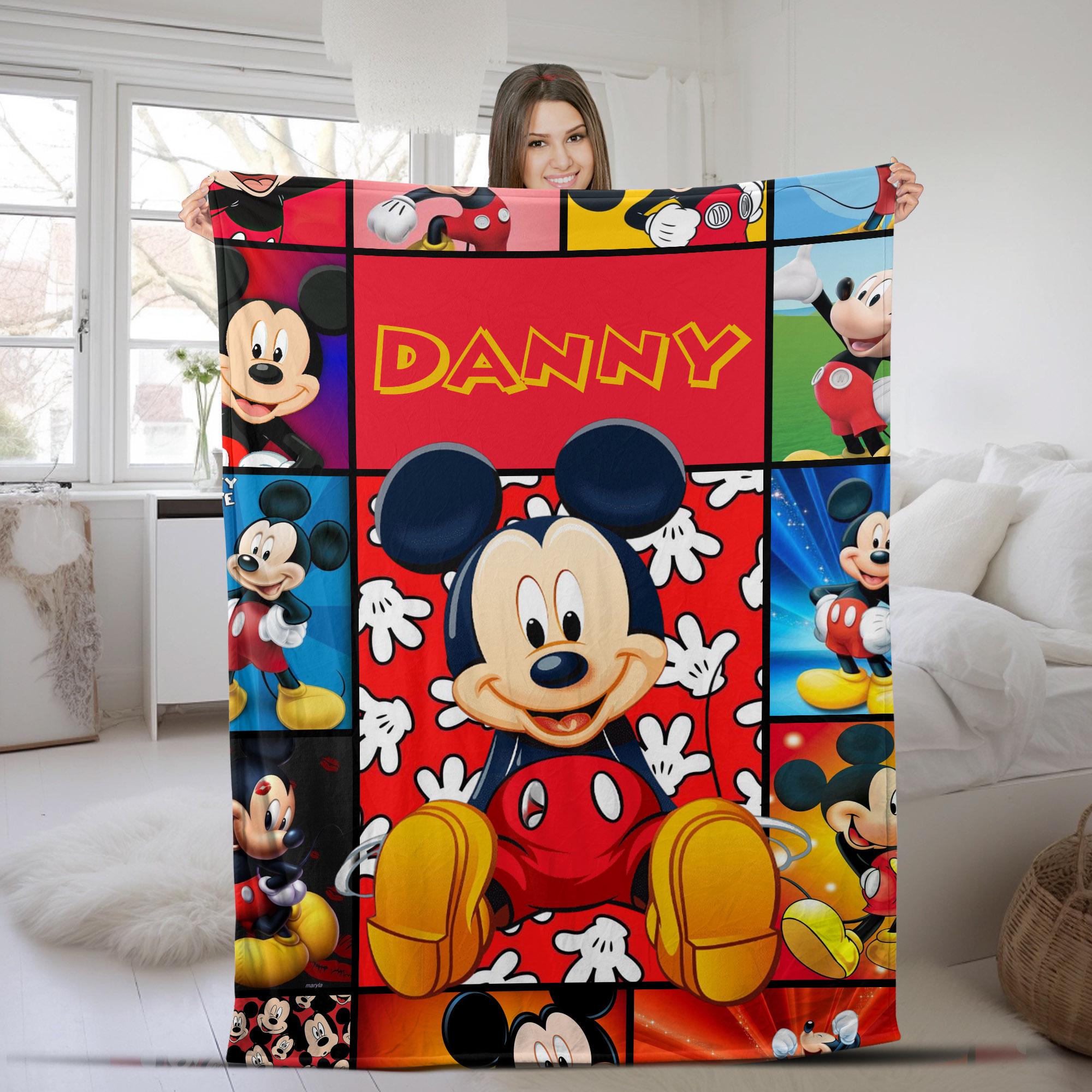 Discover Personalized Mickey Mouse Fleece Blanket, Mickey Mouse Birthday Gifts, Disney Christmas Gift For Kids