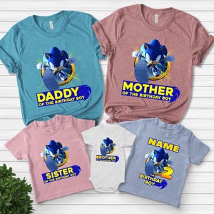 Personalized Sonic Birthday shirt, Custom Sonic Shirt, Sonic Hedgehog Birthday Shirt, Birthday Shirt, Custom Family Birthday Shirt CYH303