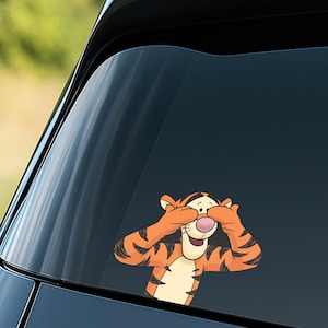 winnie the pooh Peekaboo Peeker Peeking Car Window Decals, Bumper Waterproof Vinyl Stickers, Pack Stickers, Decal G5ME14