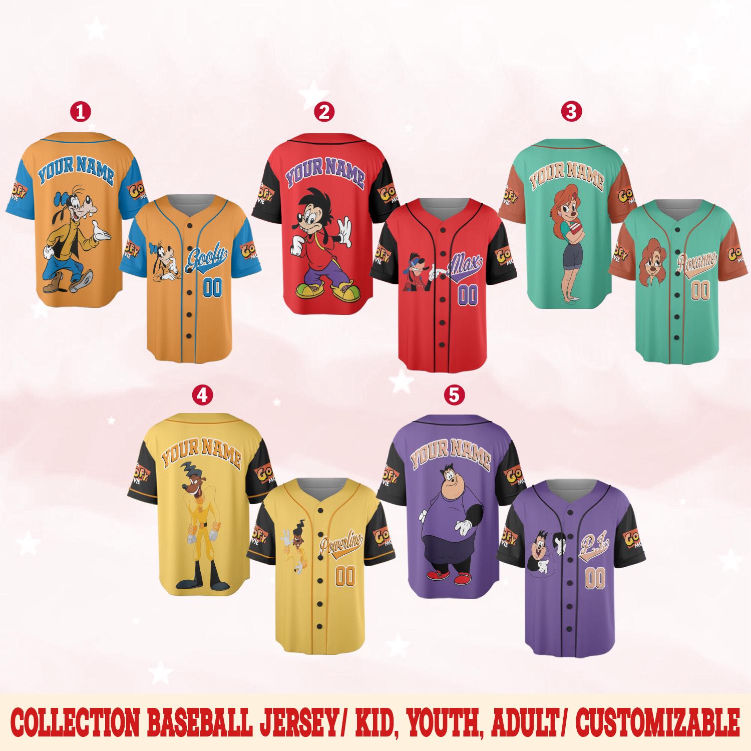 Discover Custom A Goofy Movie Baseball Jersey, Disney A Goofy Movie Shirt, Disney Jersey Shirt, Disney Family Trip Shirt, Gifts For Disney Fan