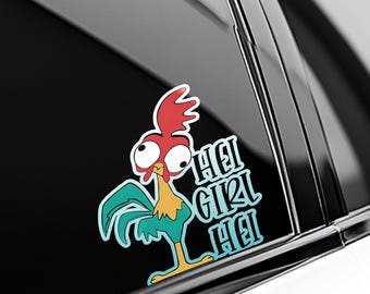 Hei Hei Pua Pua Peeker Peekaboo Sticker, Funny Disney Moana Peeking Car Window Decal, Disney Moana Vinyl Sticker,Pack Stickers BZIL20
