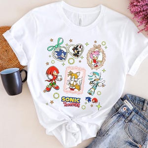 Sonic Shirt, Coquette Bow Sonic Graphic Tee, Sonic the Hedgehog Shirt, Sonic Birthday Gift, Funny Sonic Tee NGSF03