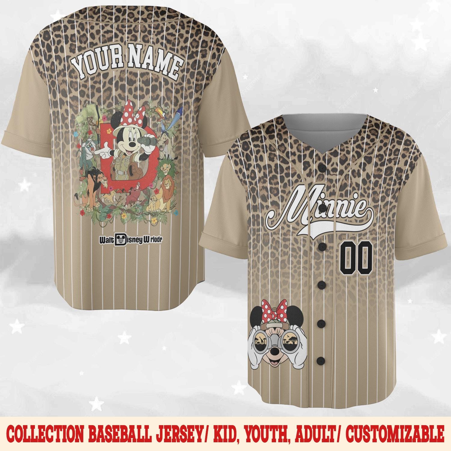 Discover Custom Safari Disney Trip 2026 Baseball Jersey, Personalized Family Matching Name