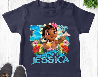 Disney Moana Birthday Shirt, Personalized Family Birthday Shirt, Cartoon Birthday girl shirt, Maui Family Tees Shirt, Disneyland NETZ27