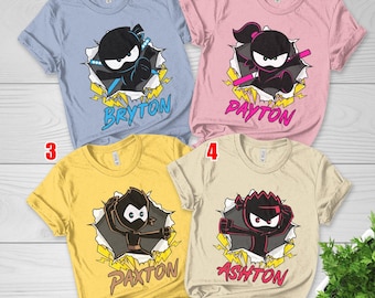 Ninja Kidz Birthday Tee, Ninja Kidz Family Party Tee, Ninja Family
