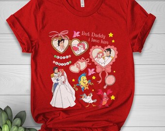 Retro Disney Princess Shirt, Coquette Bow Disney Cinderella Belle Aurora Ariel Princess Group Shirt, Personalized Disney Girl Trip C1ID02