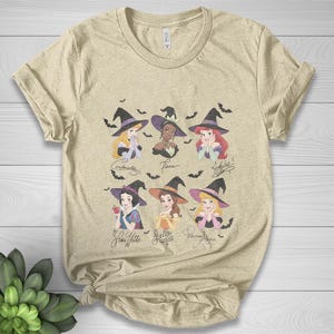 Princess Signatures Halloween T-Shirt, Custom Disney Princess Halloween Shirt, Magical Kingdom Halloween Tee, Retro Halloween Shirt JCPP17