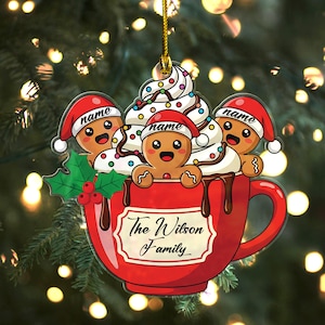 Personalized Gingerbread Christmas Ornament,Custom Resin Family Ornament,Custom Christmas Gift,Personalized Xmas Gift,Christmas Decor BZIB23