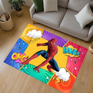 Spider Man Carpet, Spider Man Rug, Spiderman Carpet, Spiderman Rug, Super Hero Carpet, Super Hero Rug, Kids Room Rug, Boys Room Rug