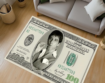 Scarface Movie Rug: Tony Montana Mafia Theme, 1.3x1.9 ft