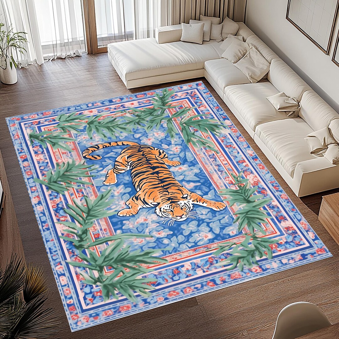 Tiger Pattern Area Rug: 3D Digital Print Animal Decor (40x60 Cm) - Etsy