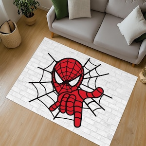 Spiderman Carpet, Spiderman Rug, Spider Man Rug, Spider Web Carpet, Spider Web Rug, Super Hero Rug, Kids Room Rug, Boys Room Rug