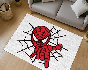 Spiderman Carpet, Spiderman Rug, Spider Man Rug, Spider Web Carpet, Spider Web Rug, Super Hero Rug, Kids Room Rug, Boys Room Rug