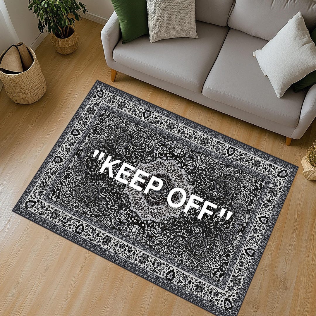 Keep Off Rug Turf Black-white Keep off Carpet, Keep off Rug, Keep off Pattern Rug, Keep ...