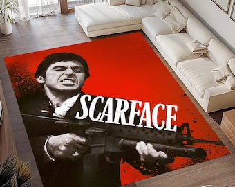 Scarface Carpet, Scarface Rug, Scarface Pattern Rug, Scarface Area Rug, Tony Montana Rug, Mafia Theme Rug, Scarface Movie Rug